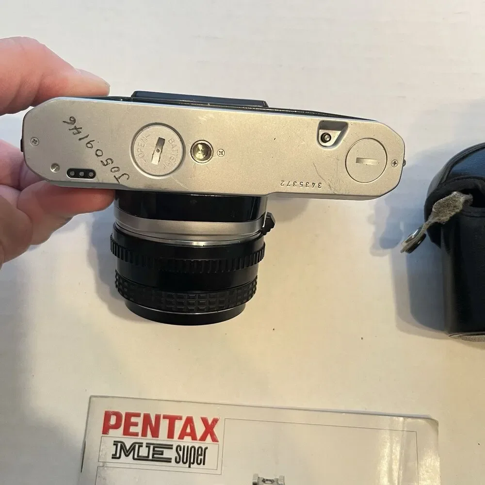 Vintage Pentax ME Super 35mm Camera W Black Case Manual